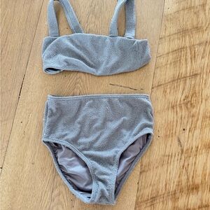 Rylee + Cru Silver Textured Swimwear